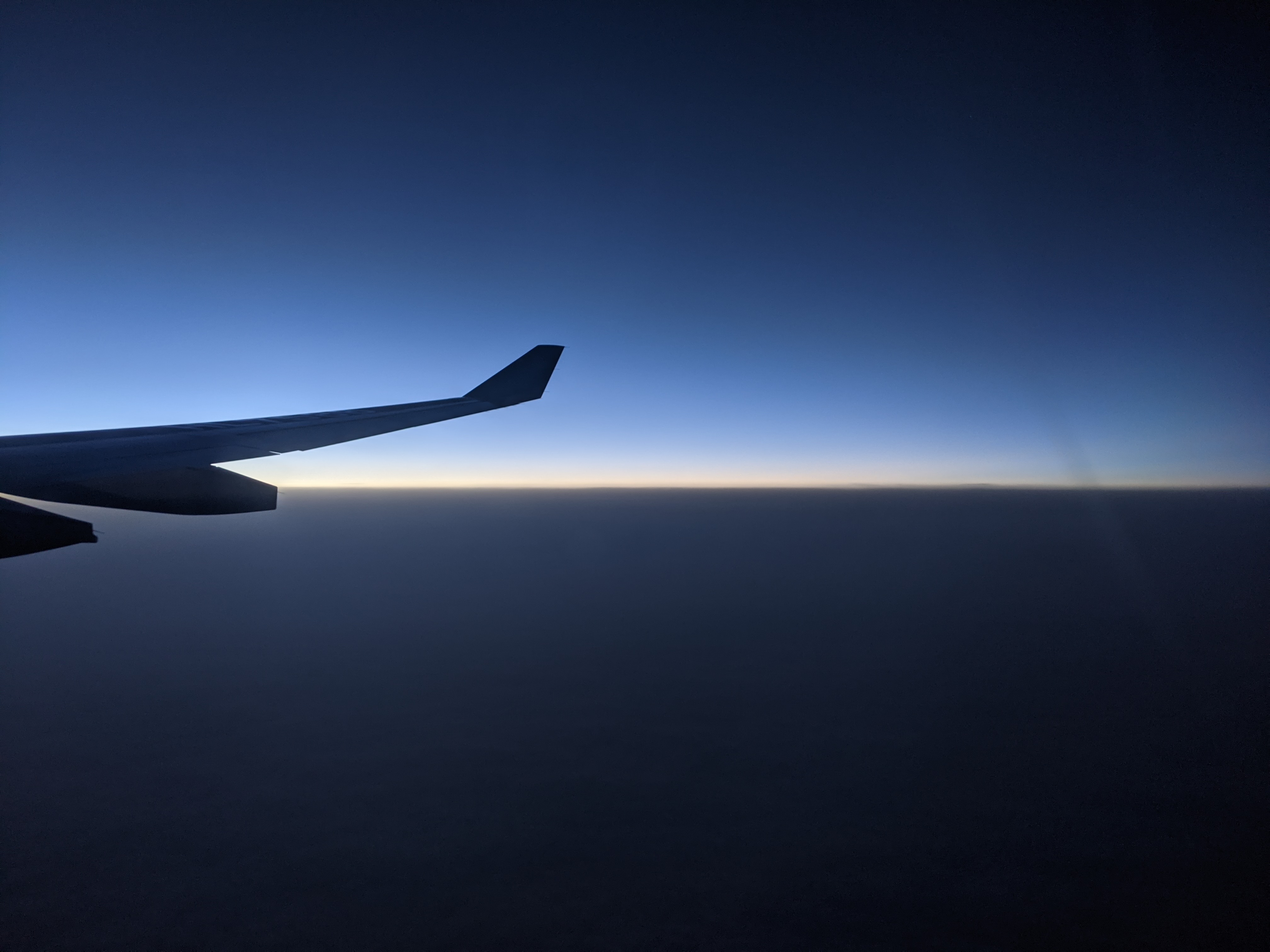 Daybreak on a plane